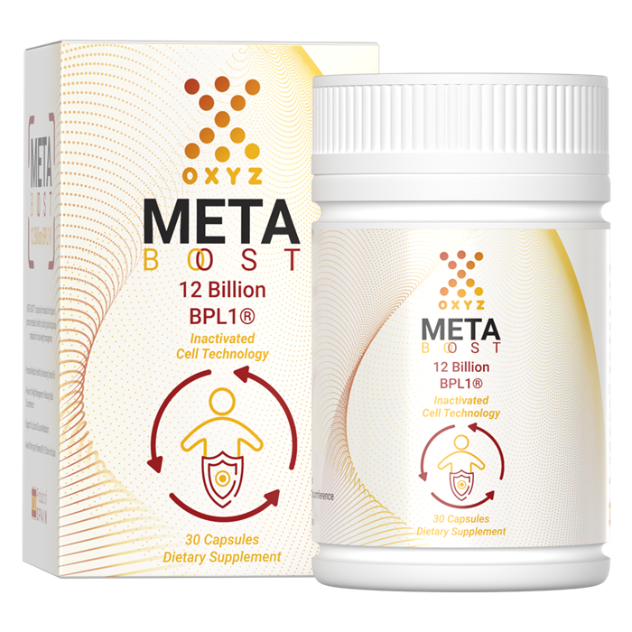 OXYZ Meta Boost bottle and box
