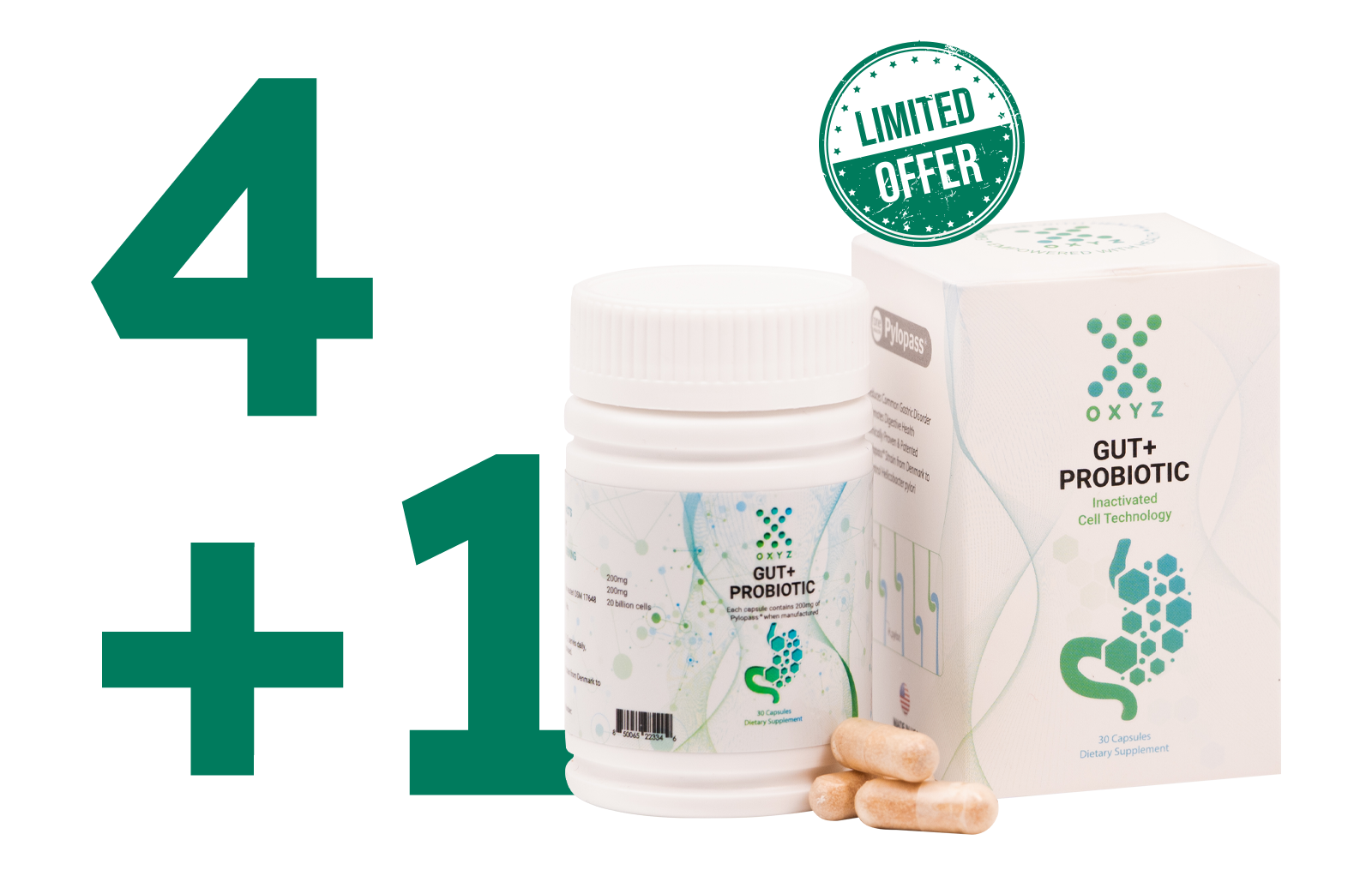 Gut+ Probiotic 4+1 Boxes